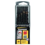 5 forets b�ton optima - 3 taillants �4 - 5 - 6 - 8 - 10 mm diager