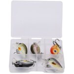 5 leurres de p�che miniatures crankbait - app�ts durs r�alistes pour mer et rivi�re - coffret de 5 avec ...