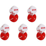 5 paires de d�s c?ur rouge et blanc en plastique s�curitaire, m�thodes de jeu multiples, portable et ...