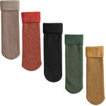 5 paires de chaussettes chaudes hiver en polaire �paisse - confortables et douillettes pour hommes et ...