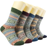 5 paires de chaussettes chaudes en laine pour femme et homme - confortables et douces pour l'hiver