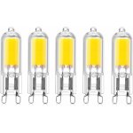 5 - pcs 2w g9 culot capsules cob led ampoule 220v 200 lumen 10w - 20w ampoule halog�ne �quivalent pour ...