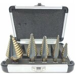 5 pcs foret fraise meche etage, foret �tag�, avec bo�tier en aluminium professionnel, tige hexagonale, ...