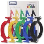 5 pcs heavy duty alligator clips electrical, dual ended alligator clip leads with insulated pvc shell, ...