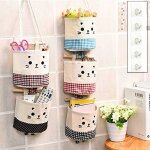 Kueatily - 5 pcs joli sac de rangement suspendu, impermable en coton jute panier pochette de rangement, ...