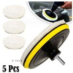 5 pi�ces 150mm tampon de polissage en laine, disque polissage �ponge de polissage pads kit polissage ...