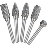 5 pi�ces 6mm tige 10mm t�te carbure de tungst�ne double coupe ensemble de fraises rotatives pour le travail ...