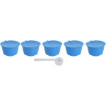 5 pi�ces filtre � caf� r�utilisable 50ml avec cuill�re pour machine dolce gusto - bleu