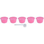 5 pi�ces filtre � caf� r�utilisable 50ml avec cuill�re pour machine dolce gusto - rose