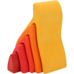 5 pi�ces jouets empilables en bois blocs de construction puzzle � th�me flamme de feu