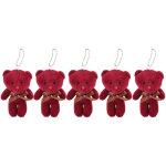 5 pi�ces porte - cl�s ours en peluche 12cm, doudou mignon toucher doux pour d�co sacs