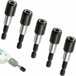 5 pi�ces porte embout magnetique, 1 / 4' 60mm porte embout visseuse a choc, pour cloison s�che et enfoncer ...