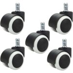 5 pi�ces roulettes de chaise de bureau 48 mm pour chaise d'ordinateur roulettes pivotantes pour chaise ...
