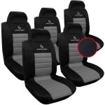 Woltu 5 x housse de sige noir gris, auto housse de voiture universelle, as7255 - 5