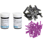 50 bandelettes de test de glyc�mie et 50 lancettes jetables pour lecteur de glucose sanguin