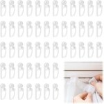 50 pices crochet rideau rail glisseurs pour rail rideaux plastique roulettes rideaux blanc tringle rideau ...