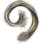 50 pi�ces cordon, cordon en coton cir� en cuir avec cha�ne d'extension et fermoir de homard 2 mm multicolore ...
