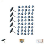 50 pi�ces patin chaise teflon � clouer 19mm ronde patins de meubles en teflon patin de chaise avec clou ...