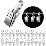 50 pi�ces pinces � rideaux en m�tal, argent clips en acier inoxydable an crochets, crochets anneaux � ...
