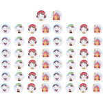 50 pi�ces de rondins en bois cartoon 20mm avec motifs personnages pour d�corations diy cr�atives