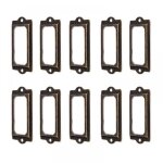 50 porte - �tiquettes 60 x 17 mm m�tal bronze vintage porte - �tiquettes porte - cartes biblioth�que ...