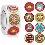 500 pi�ces �tiquettes adh�sives de no�l, 2, 5 cm �tiquette autocollante de no�l, vacances cadeau autocollants, ...