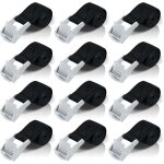 50cm sangle d'arrimage, 12pcs sangle � cliquet avec boucle de serrage en alliage de zinc pour fixation ...