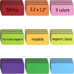 54 �tiquettes magn�tiques inscriptibles 80x30mm, cartes magn�tiques effa�ables, �tiquettes magn�tiques ...