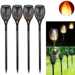 57cm lampe flamme solaire �tanches ip65 torche de jardin lumi�res solaire de flammes exterieur d�coration ...