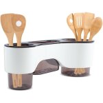 582008 porte - ustensiles mural multifonctionnel pour cuisine avec 3 compartiments