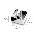 Mediawave store - 594809 set 2 moules carrés à pâtes pour patisserie et préparations 8x8x4 cm Mediawave store - 594809 set 2 moules carrés à pâtes pour patisserie et préparations 8x8x4 cm