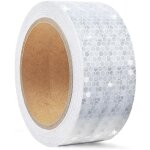 5cm x 10m bande reflechissante autocollante pour l'ext�rieur, bande fluorescente casque moto, blanche ...