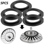 5pcs joint bonde evier avec sacs de rangement, joint en �lastom�re pour paniers filtrants, joints convexe, ...