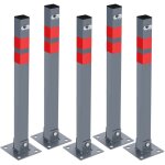 5x poteau de stationnement carr� rabattable barri�re parking borne de s�curit� avec cl�s