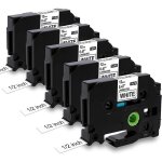 5x ruban compatible pour brother p - touch etiqueteuse tz tze - 231 12mm x 8m cassette pour ptouch pt ...