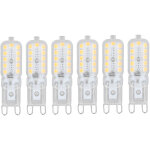 6 ampoules led g9 5w, couvercle transparent avec 22 led, gradables, blanc naturel 110 - 140v, pour luminaires ...