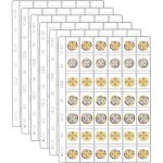 6 feuilles classeur pieces de monnaie, pochettes album plastique pour pi�ces de monnaie avec 9 trous ...