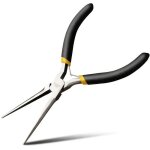 6  mini pinces � bec avec poign�es confortables, pinces de pr�cision avec machoires extra longues effil�es ...