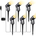 6 pack spot led ext�rieur, 6x2w projecteur de jardin 20m 1200lm cob ip65 �tanche 27v led � piquer lampe ...