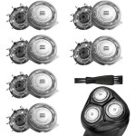 6 pcs sh50 / 30 t�tes de compatible avec philips serie 3000 5000 et at8xx / at7xx / pt7xx, t�tes de rasoir ...