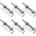 6 pcs verrou de porte, serrure de porte abri de jardin, 304 en acier inoxydable boulon, serrure � ressort ...
