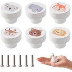6 pi�ces boutons de tiroir enfant en bois, 35mm rond boutons d'armoire pour la chambre, armoire poign�e ...