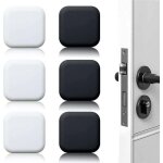 6 pi�ces but�e de porte murale noire / blanche adh�sive 45mmx45mm bloc porte stop porte mural adhesif ...