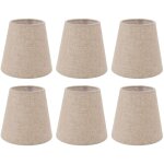 6 pi�ces petit abat - jour clip sur tambour abat - jour en tissu de lin pour bougies ampoules accessoires ...
