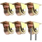 6 pi�ces poulie de levage mouflage, roue gorge v, rail roulette portail coulissan pour cordes cordes ...