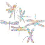 6 pi�ces stickers fen�tre anti - collision oiseaux d�coratifs arc - ciel effet statique non adh�sif r�utilisab ...