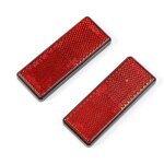 6 x r�flecteurs signalisation remorque rectangulaire catadioptre rouge s�curit� arri�re r�fl�chissante ...