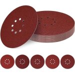 60 pi�ces disques de pon�age 225 mm, 8 trous disques abrasifs 225 mm ronds papier abrasif for ponceuse ...