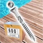 Lot de 600 vis terrasse en inox a2 � t�te frais�e r�duite - empreinte torx 25 - diam�tre 5 mm - longueur ...