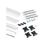 Kit de ferrures pour 2 portes coulissantes et armoire  fermeture souple placard 74, profil wave, paisseur ...